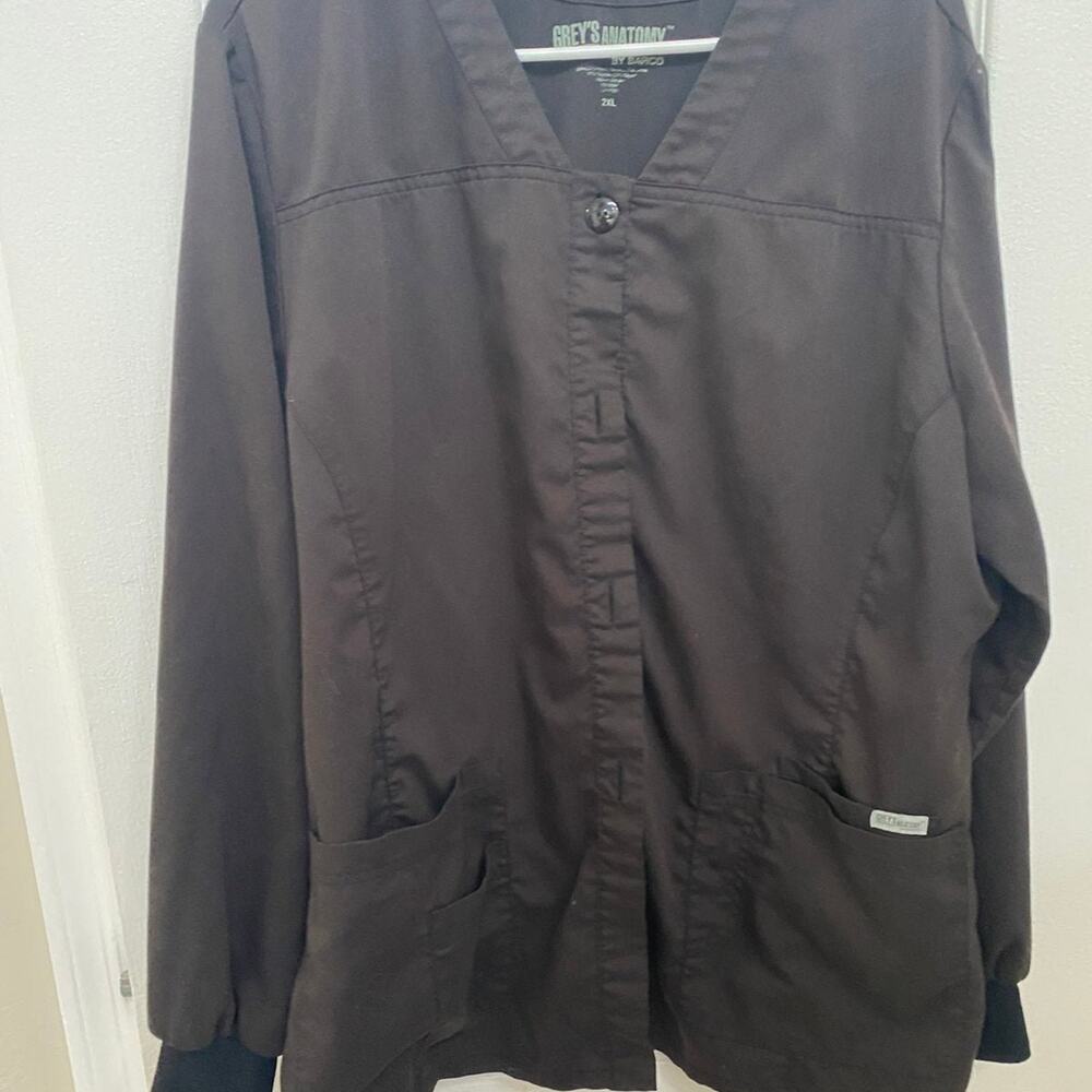 Greys Anatomy black scrub jacket sz 2XL